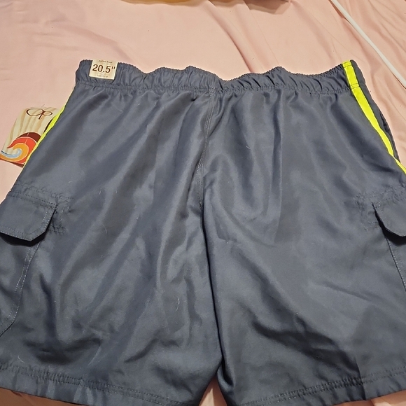 OP Gray and Yellow Athletic Swim Trunks Quick-Dry - Picture 4 of 8